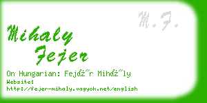 mihaly fejer business card